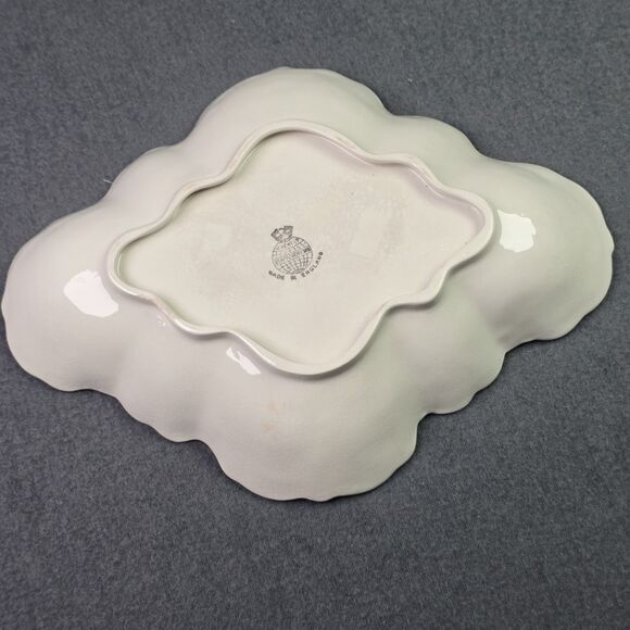 James Kent Old Foley Harmony Rose Scalloped Porcelain Plate Gold Trim Vintage - Picture 3 of 12